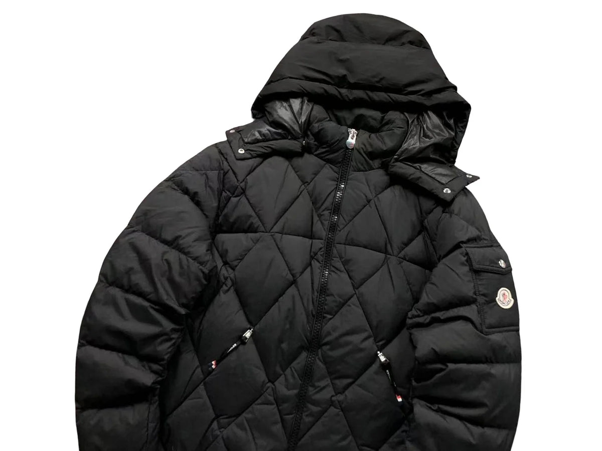 Moncler Black Diamond Quilted Hooded Puffer Jacket