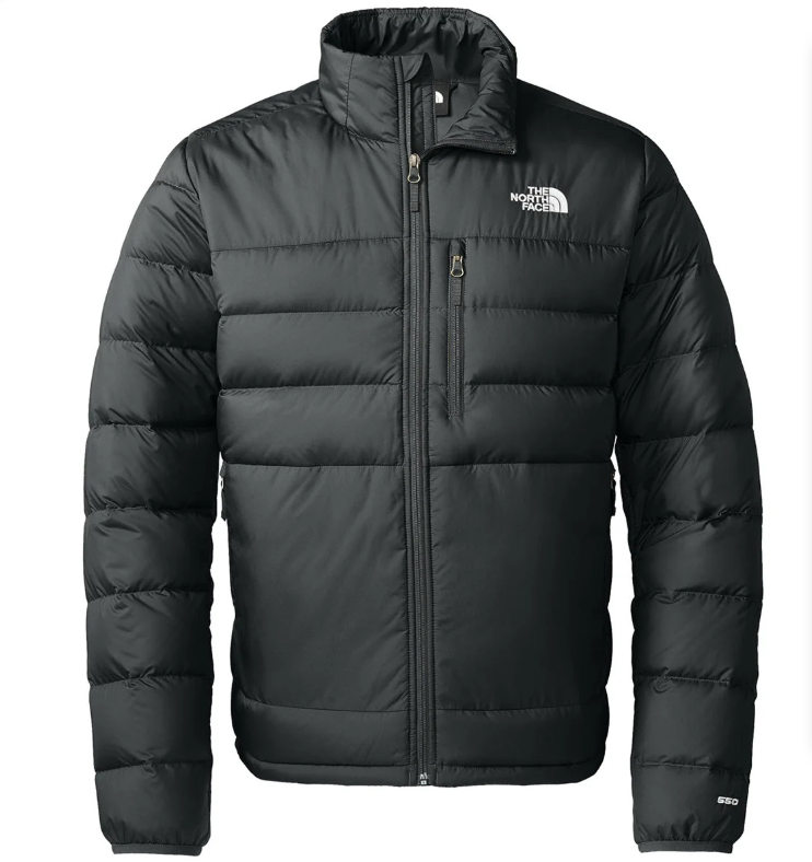 The North Face Black Chest-Zip Stand Collar Puffer Jacket