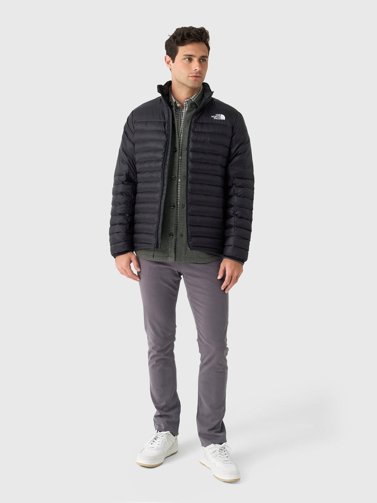 The North Face Black Stand Collar Quilted Puffer Jacket