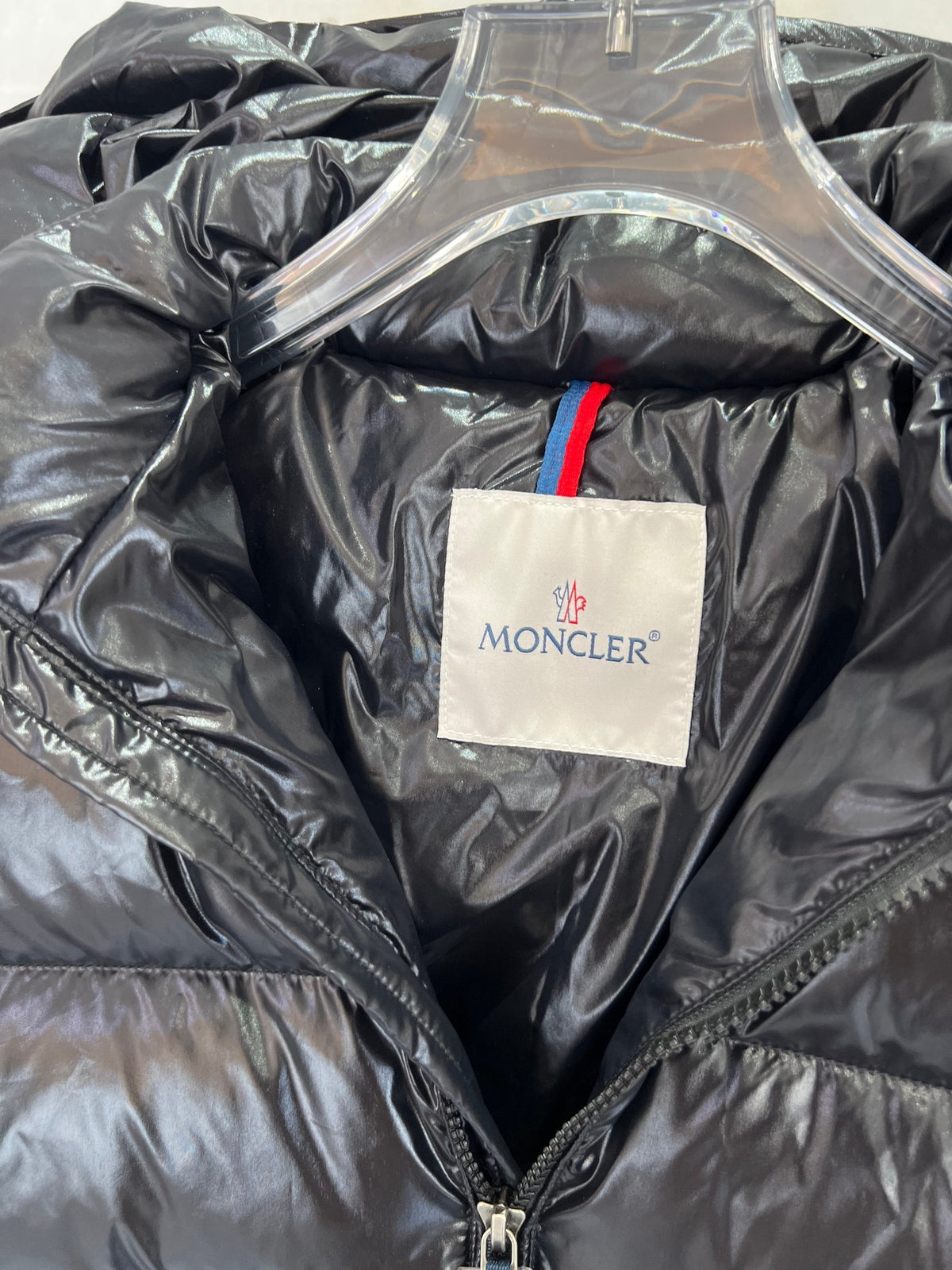 Moncler Black Glossy Hooded Quilted Puffer Jacket