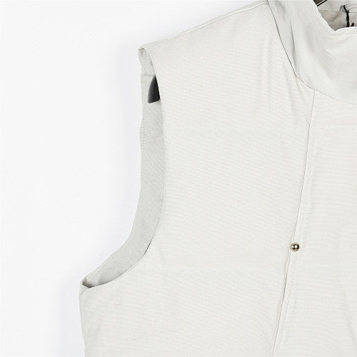 Moose Knuckles White Stud Detail Stand Collar Puffer Vest