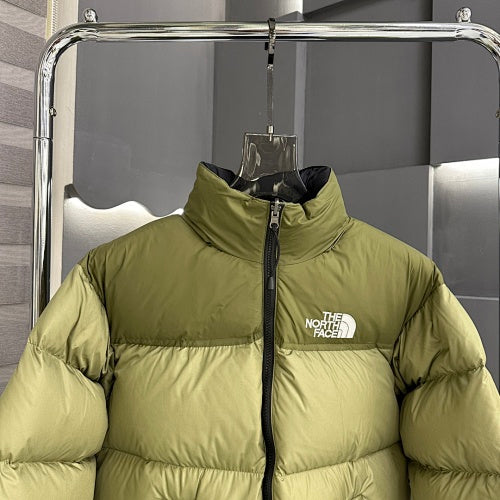 The North Face Olive Green Tonal Colorblock Puffer Jacket