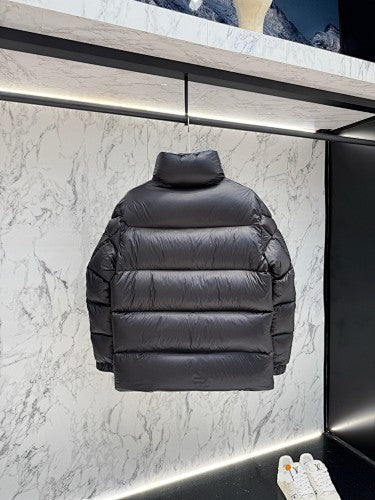 Moncler Black Blue-Lined Stand Collar Puffer Jacket