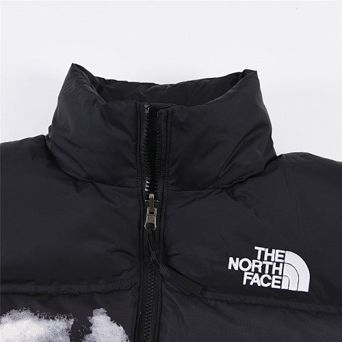 The North Face Black and White Cloud Print Quilted Puffer Jacket
