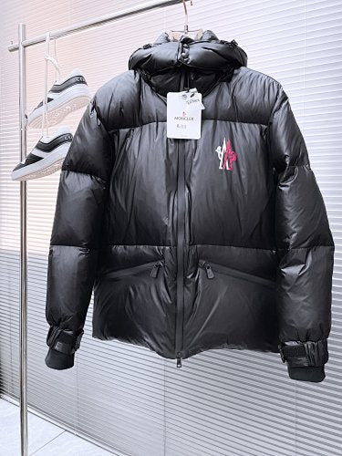 Moncler Black Back Logo Hooded Puffer Jacket