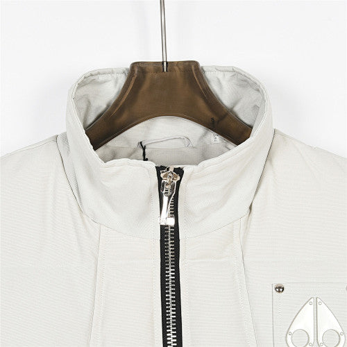 Moose Knuckles White Stud Detail Stand Collar Puffer Vest