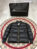 Moose Knuckles Black Glossy Stand Collar Quilted Puffer Jacket