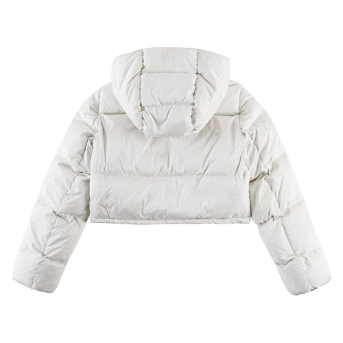 Lululemon Ivory White Cropped Hooded Quilted Puffer Jacket