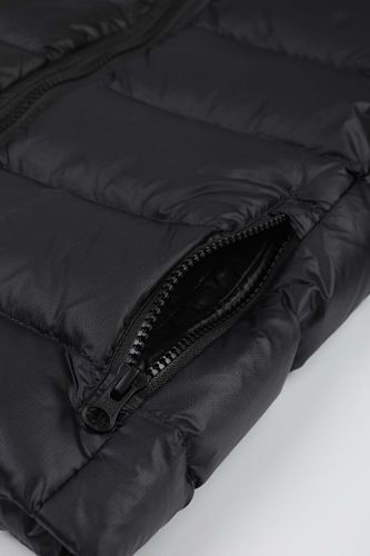 Canada Goose Black Stripe Detail Hooded Quilted Puffer Jacket