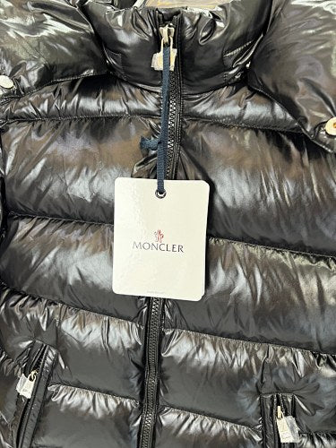 Moncler Black Glossy Hooded Quilted Puffer Jacket
