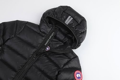 Canada Goose Black Stripe Detail Hooded Quilted Puffer Jacket