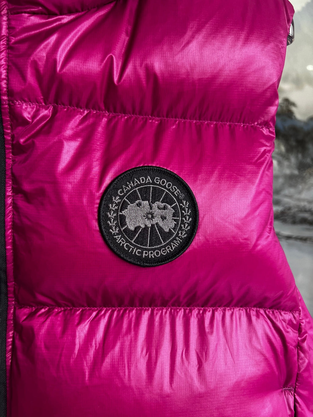 Canada Goose Fuchsia Pink Glossy Quilted Puffer Vest
