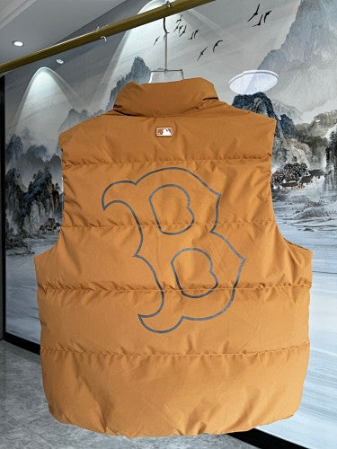 MLB Boston Red Sox Mustard Yellow Logo Puffer Vest