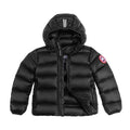 Canada Goose Black Stripe Detail Hooded Quilted Puffer Jacket
