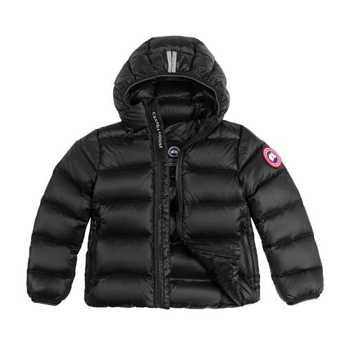 Canada Goose Black Stripe Detail Hooded Quilted Puffer Jacket