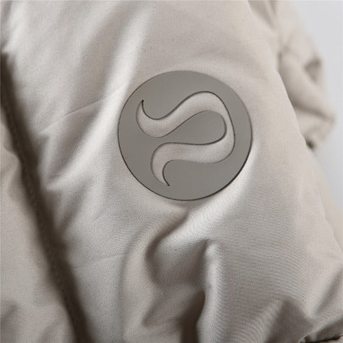 Lululemon Light Gray Cropped Hooded Quilted Puffer Jacket