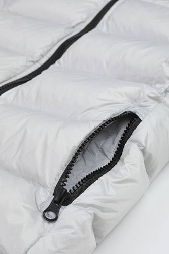 Canada Goose White Stripe Detail Hooded Quilted Puffer Jacket