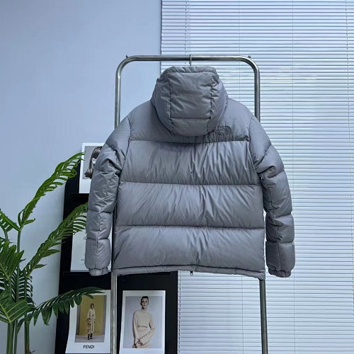 The North Face Slate Gray Hooded Quilted Puffer Jacket