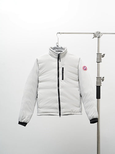 Canada Goose White Stand Collar Quilted Puffer Jacket