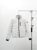 Canada Goose White Stand Collar Quilted Puffer Jacket