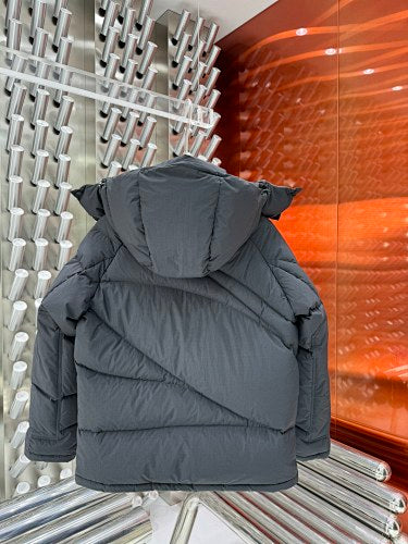 Moncler Black Asymmetric Quilted Hooded Puffer Jacket