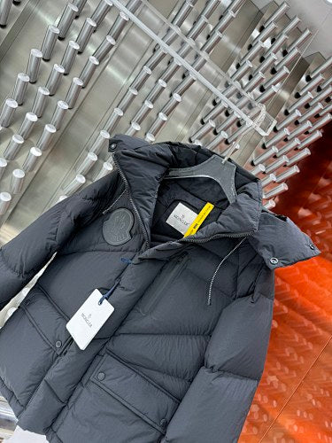 Moncler Black Asymmetric Quilted Hooded Puffer Jacket