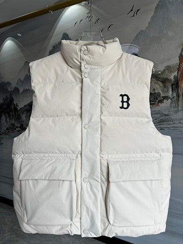 MLB Boston Red Sox Ivory White Logo Puffer Vest