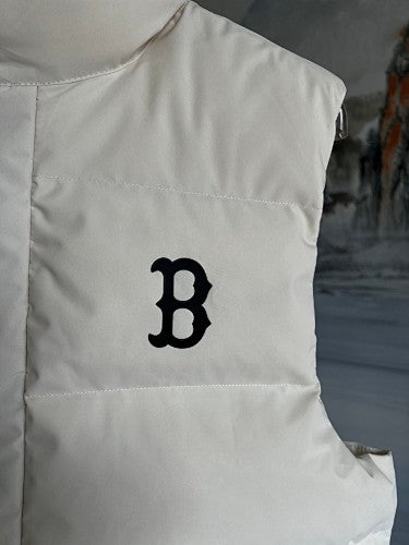 MLB Boston Red Sox Ivory White Logo Puffer Vest