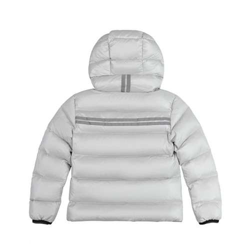 Canada Goose White Stripe Detail Hooded Quilted Puffer Jacket
