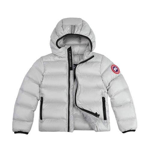 Canada Goose White Stripe Detail Hooded Quilted Puffer Jacket