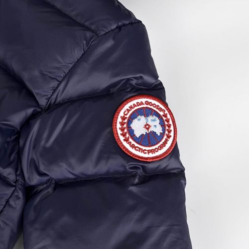 Canada Goose Navy Blue Stripe Detail Hooded Quilted Puffer Jacket