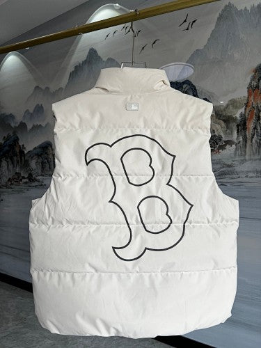 MLB Boston Red Sox Ivory White Logo Puffer Vest