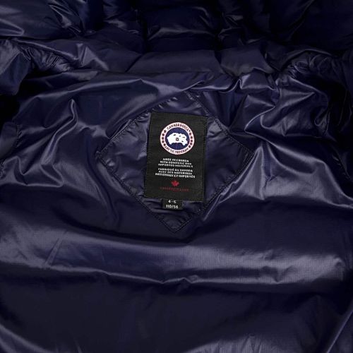 Canada Goose Navy Blue Stripe Detail Hooded Quilted Puffer Jacket
