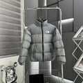 The North Face Gray Stand Collar Quilted Puffer Jacket