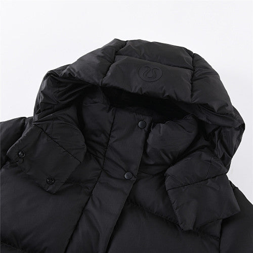 Lululemon Black Cropped Hooded Quilted Puffer Jacket