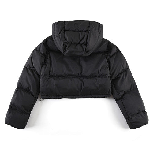Lululemon Black Cropped Hooded Quilted Puffer Jacket