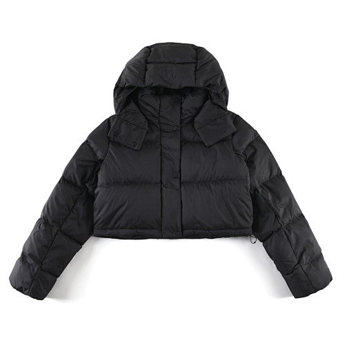 Lululemon Black Cropped Hooded Quilted Puffer Jacket