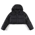Lululemon Black Cropped Hooded Quilted Puffer Jacket