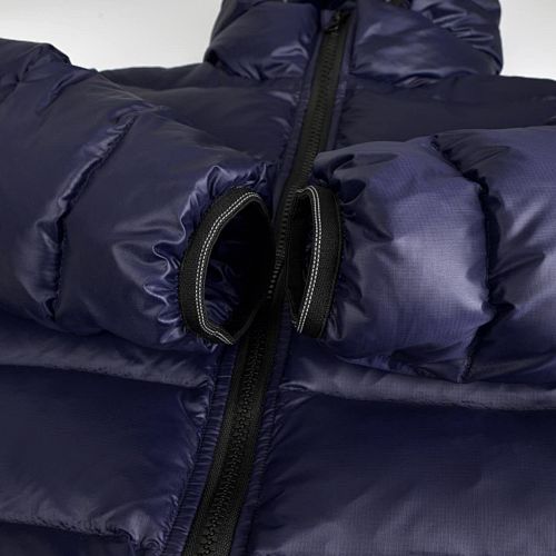 Canada Goose Navy Blue Stripe Detail Hooded Quilted Puffer Jacket