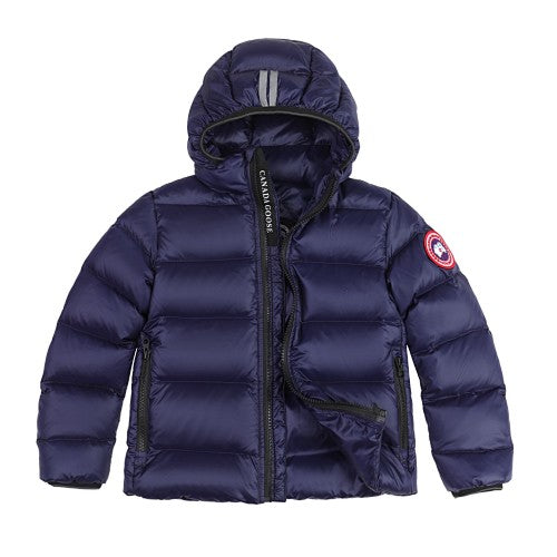 Canada Goose Navy Blue Stripe Detail Hooded Quilted Puffer Jacket