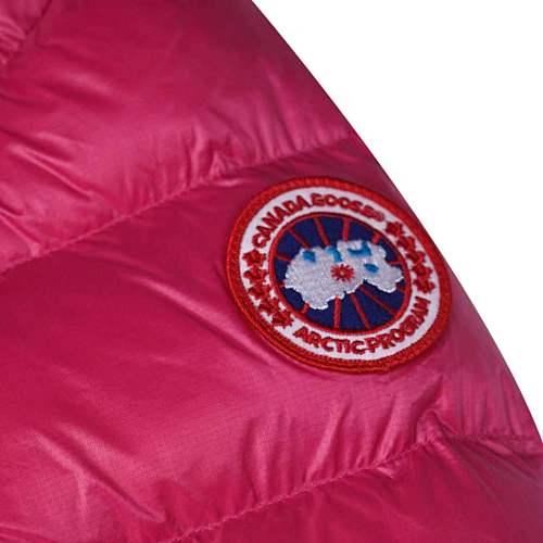 Canada Goose Fuchsia Pink Stripe Detail Hooded Quilted Puffer Jacket