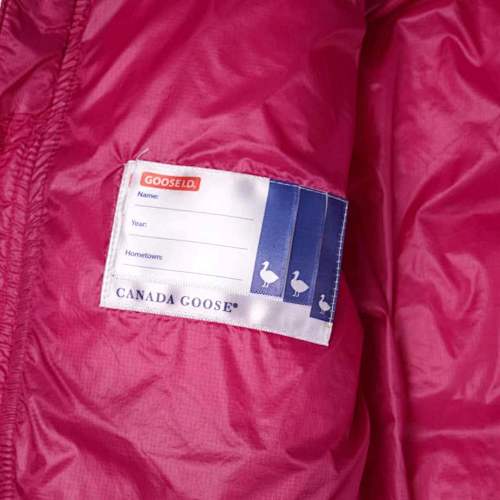 Canada Goose Fuchsia Pink Stripe Detail Hooded Quilted Puffer Jacket