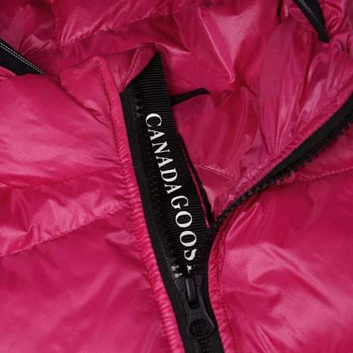 Canada Goose Fuchsia Pink Stripe Detail Hooded Quilted Puffer Jacket