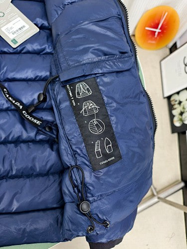 Canada Goose Navy Blue Stand Collar Quilted Puffer Jacket