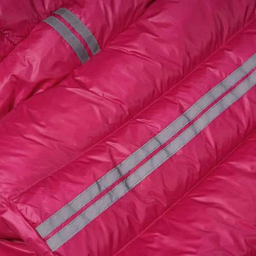 Canada Goose Fuchsia Pink Stripe Detail Hooded Quilted Puffer Jacket
