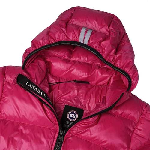 Canada Goose Fuchsia Pink Stripe Detail Hooded Quilted Puffer Jacket