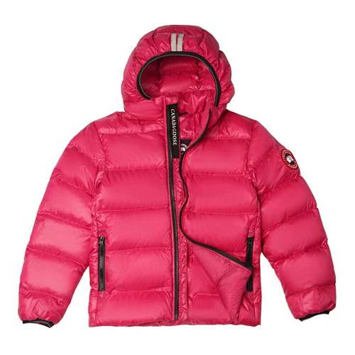Canada Goose Fuchsia Pink Stripe Detail Hooded Quilted Puffer Jacket