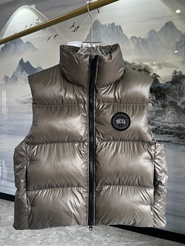 Canada Goose Metallic Taupe Quilted Puffer Vest