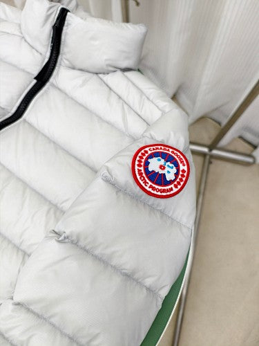 Canada Goose White Stand Collar Quilted Puffer Jacket