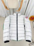 Canada Goose White Stand Collar Quilted Puffer Jacket